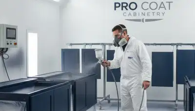 Professional cabinet painting and refinishing in Des Moines, IA kitchen by expert painters