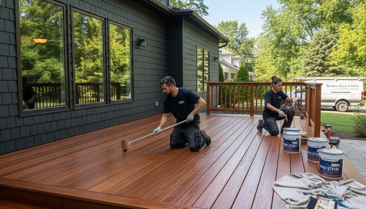 Professional deck staining and wood protection by expert painters in Des Moines, IA