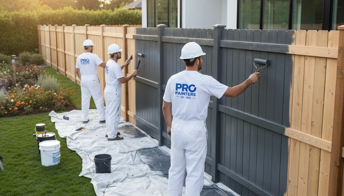 Professional fence painting in Des Moines, IA by expert house painters protecting wood and boosting curb appeal