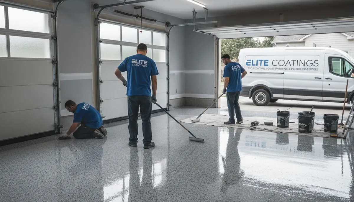 Professional garage floor epoxy coating in Des Moines IA for durable, moisture-resistant finish