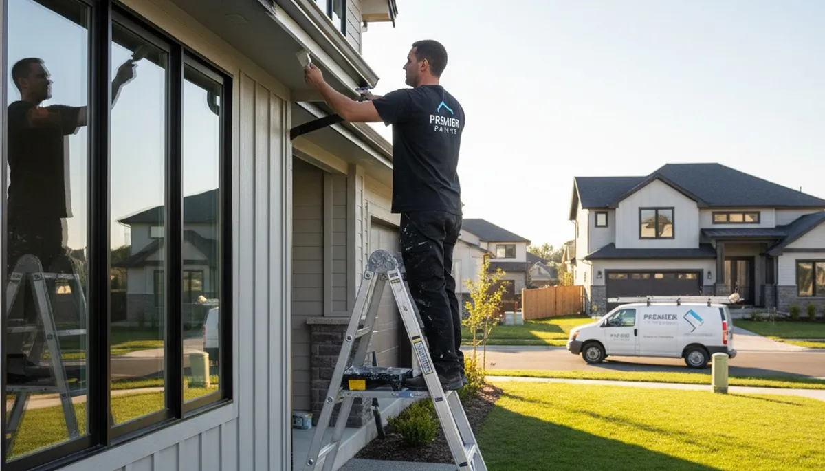 Professional gutter painting by expert house painters in Des Moines, IA for durable home protection